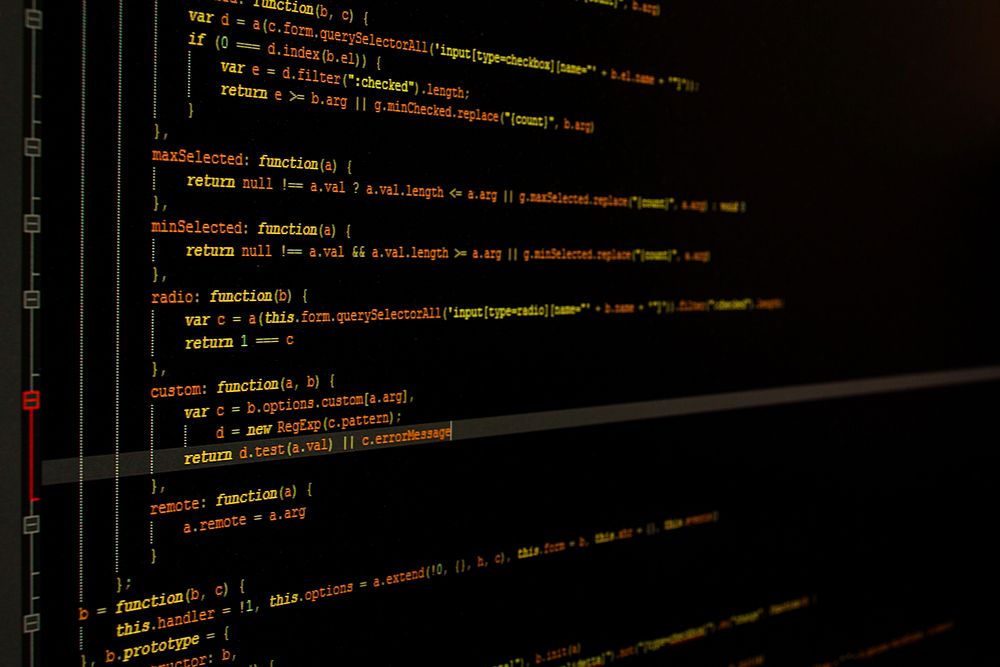 Code editor close-up representing Python programming coursework